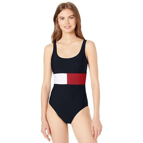 New. Tommy Hilfiger red white and blue swimsuit. XS. Regularly $139 - Picture 5 of 11